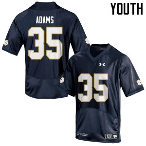 Notre Dame Fighting Irish Youth David Adams #35 Navy Under Armour Authentic Stitched College NCAA Football Jersey EWU5899AH